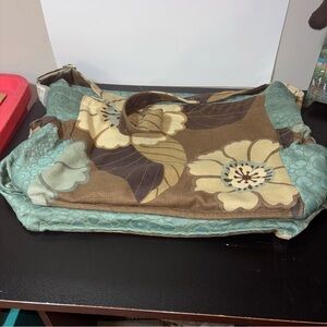 Sally Bags Floral Patterned Tote Bag Crossbody Pockets 24x16” Duffle Bag Fabric